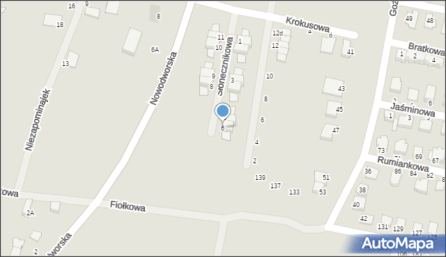 Legnica, Słonecznikowa, 6, mapa Legnicy