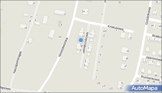 Legnica, Słonecznikowa, 9, mapa Legnicy