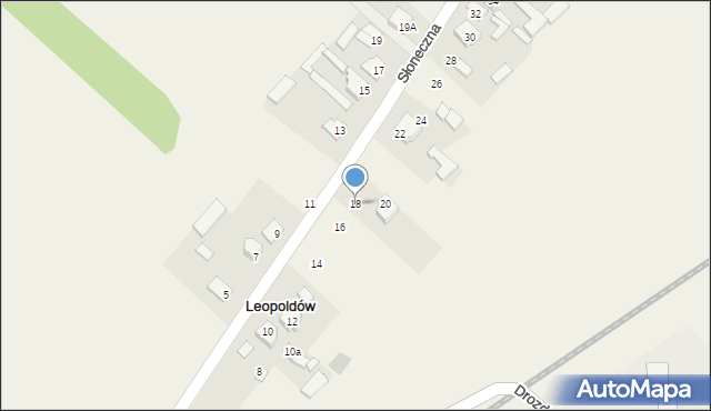 Leopoldów, Słoneczna, 18, mapa Leopoldów