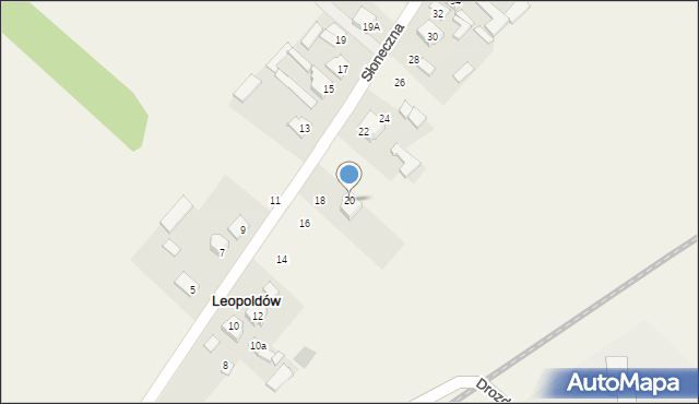 Leopoldów, Słoneczna, 20, mapa Leopoldów