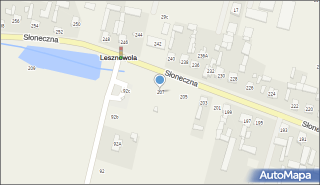 Lesznowola, Słoneczna, 207, mapa Lesznowola