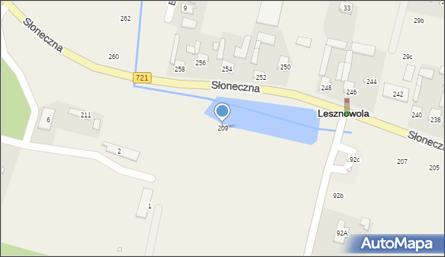 Lesznowola, Słoneczna, 209, mapa Lesznowola