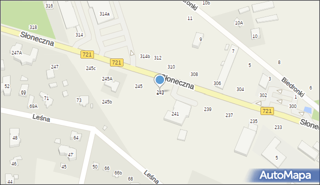 Lesznowola, Słoneczna, 243, mapa Lesznowola