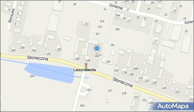 Lesznowola, Słoneczna, 244, mapa Lesznowola