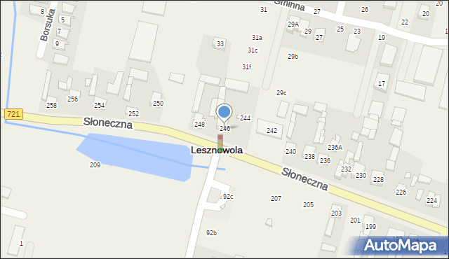 Lesznowola, Słoneczna, 246, mapa Lesznowola