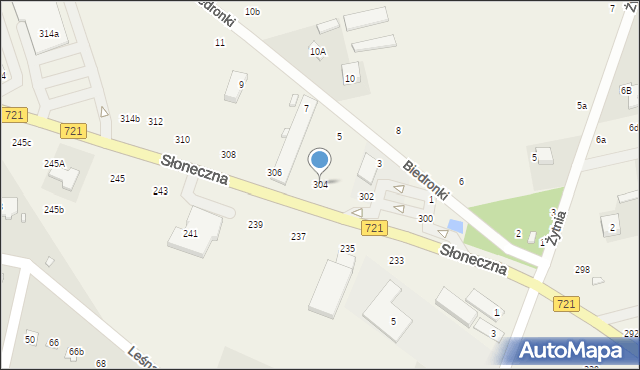 Lesznowola, Słoneczna, 304, mapa Lesznowola