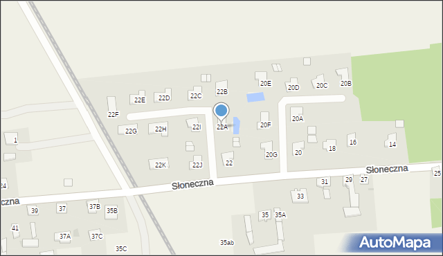 Lesznowola, Słoneczna, 22A, mapa Lesznowola