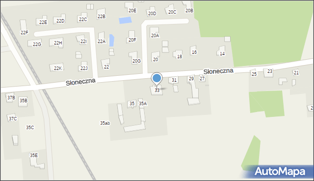 Lesznowola, Słoneczna, 33, mapa Lesznowola