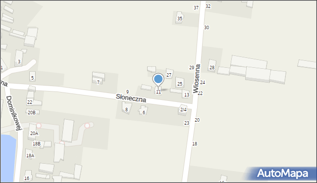 Lipce Reymontowskie, Słoneczna, 11, mapa Lipce Reymontowskie