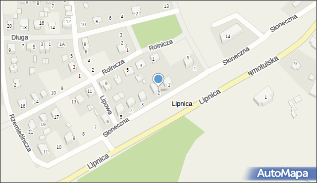 Lipnica, Słoneczna, 2, mapa Lipnica