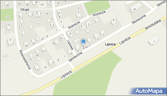 Lipnica, Słoneczna, 4, mapa Lipnica