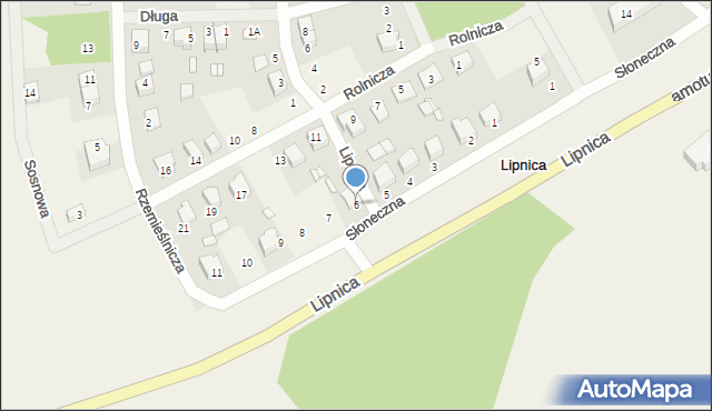 Lipnica, Słoneczna, 6, mapa Lipnica