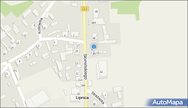 Lipnica, Słomińskiego Józefa, 40, mapa Lipnica