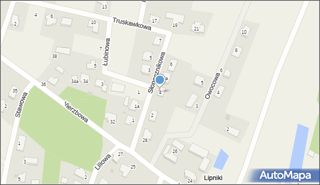 Lipniki, Słonecznikowa, 4, mapa Lipniki