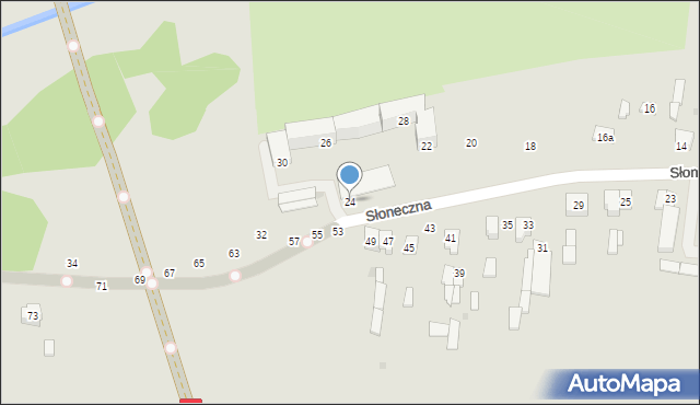 Lipsko, Słoneczna, 24, mapa Lipsko