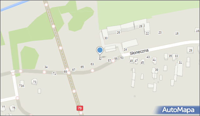 Lipsko, Słoneczna, 32, mapa Lipsko