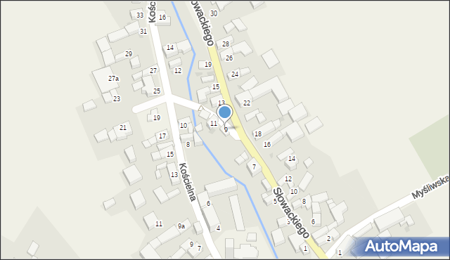 Lisięcice, Słowackiego Juliusza, 9, mapa Lisięcice