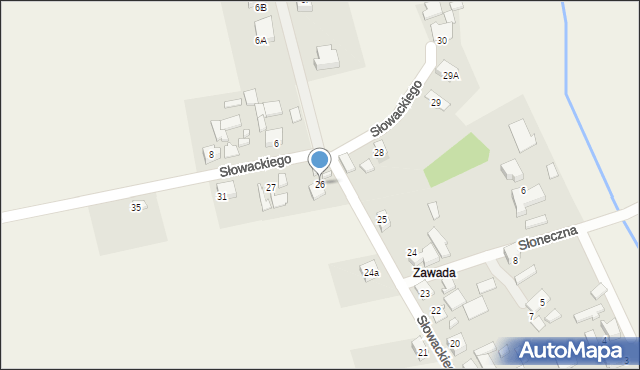 Lisowice, Słowackiego Juliusza, 26, mapa Lisowice