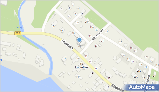 Lubiatów, Sławska, 12, mapa Lubiatów