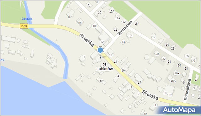 Lubiatów, Sławska, 6, mapa Lubiatów