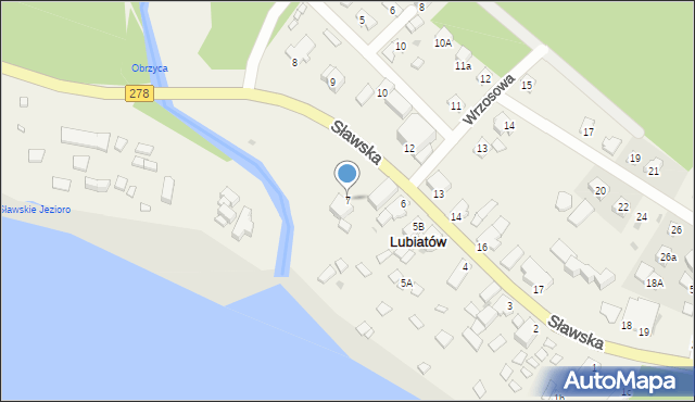 Lubiatów, Sławska, 7, mapa Lubiatów