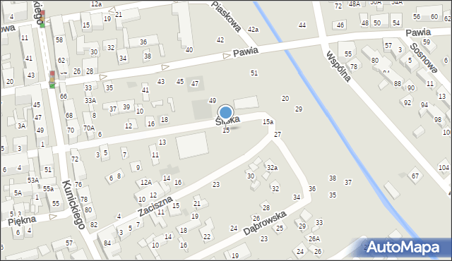 Lublin, Śliska, 15, mapa Lublina