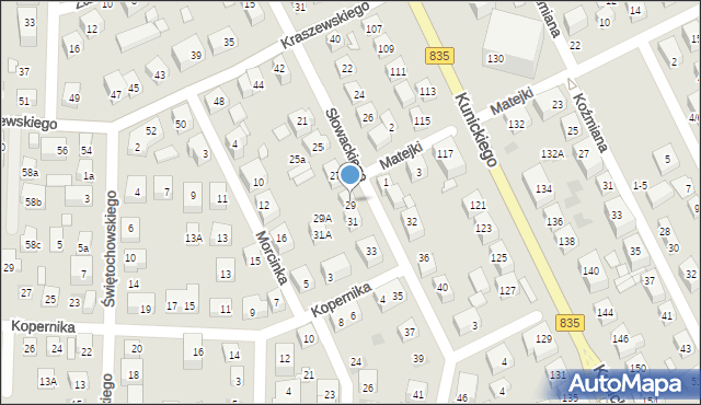 Lublin, Słowackiego Juliusza, 29, mapa Lublina