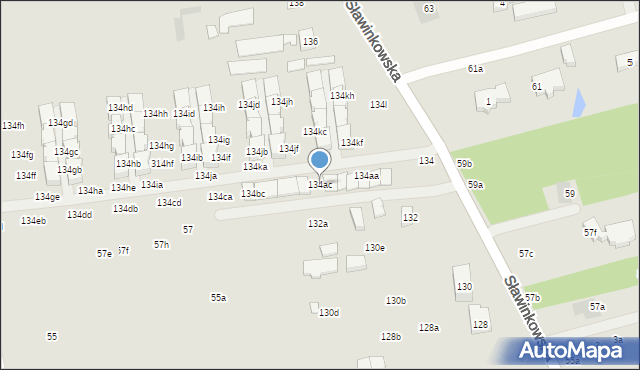 Lublin, Sławinkowska, 134ac, mapa Lublina