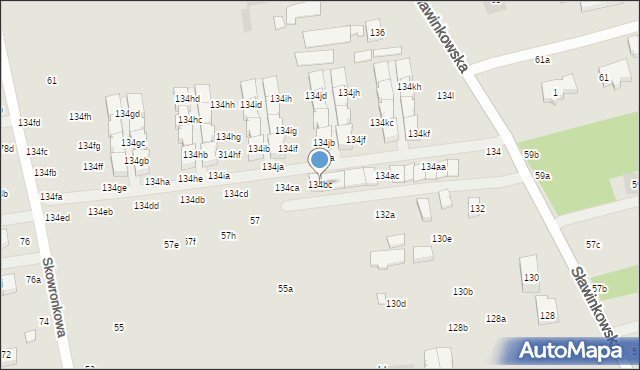 Lublin, Sławinkowska, 134bc, mapa Lublina