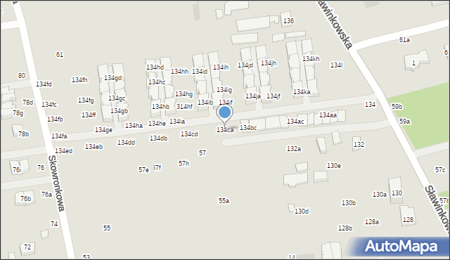 Lublin, Sławinkowska, 134ca, mapa Lublina