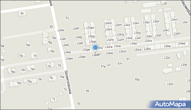 Lublin, Sławinkowska, 134dd, mapa Lublina