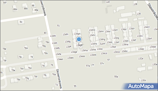 Lublin, Sławinkowska, 134gb, mapa Lublina