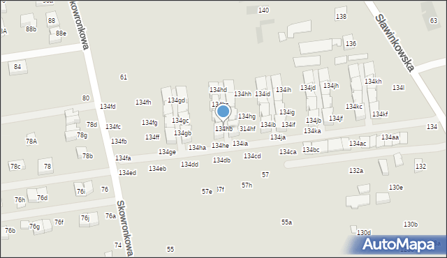 Lublin, Sławinkowska, 134hb, mapa Lublina