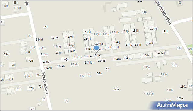 Lublin, Sławinkowska, 134ia, mapa Lublina