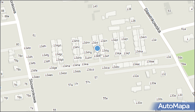 Lublin, Sławinkowska, 134ib, mapa Lublina