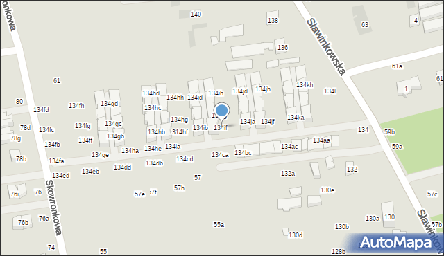 Lublin, Sławinkowska, 134if, mapa Lublina