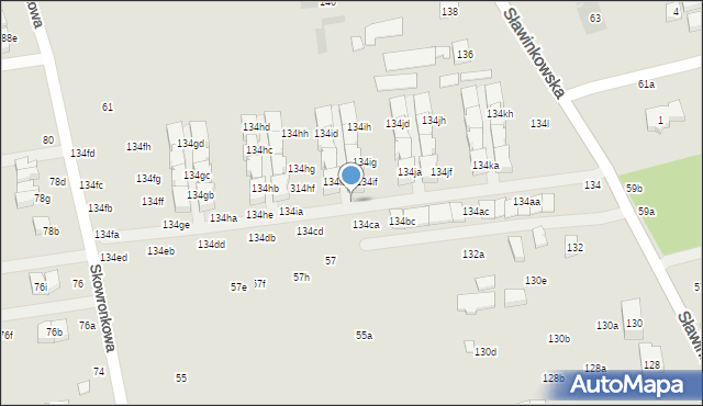 Lublin, Sławinkowska, 134ja, mapa Lublina