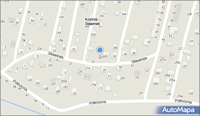 Lublin, Sławinek, 30, mapa Lublina