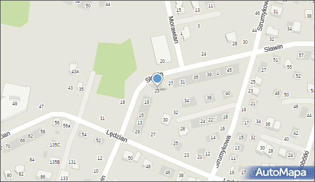 Lublin, Sławin, 23, mapa Lublina