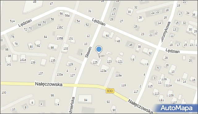 Lublin, Sławin, 3, mapa Lublina