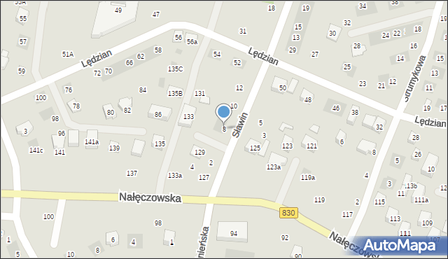 Lublin, Sławin, 8, mapa Lublina