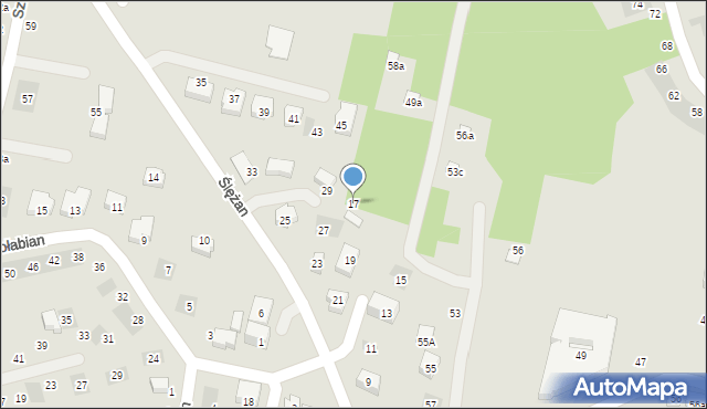 Lublin, Ślężan, 17, mapa Lublina