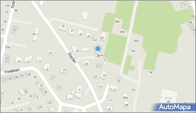 Lublin, Ślężan, 29, mapa Lublina