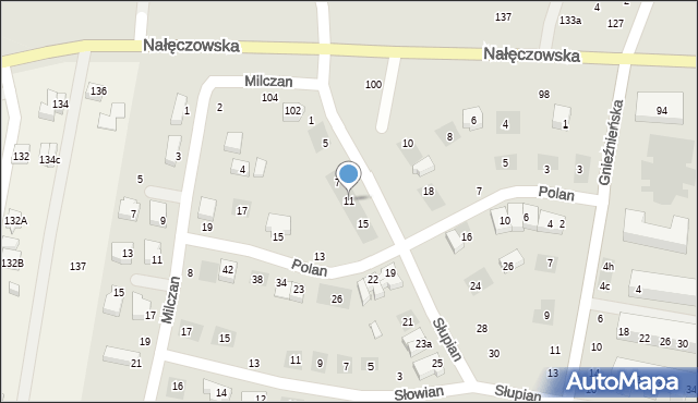 Lublin, Słupian, 11, mapa Lublina