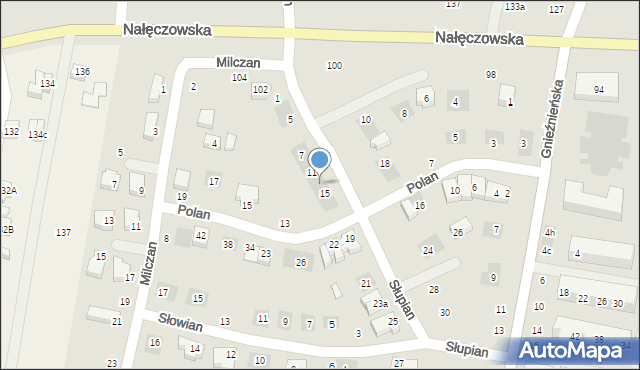 Lublin, Słupian, 13, mapa Lublina