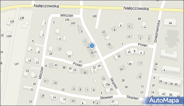 Lublin, Słupian, 15, mapa Lublina