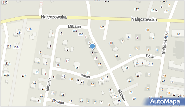 Lublin, Słupian, 7, mapa Lublina