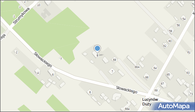 Lucynów Duży, Słowackiego Juliusza, 5A, mapa Lucynów Duży