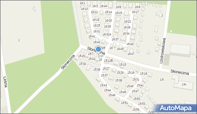 Łukęcin, Słoneczna, 15/10, mapa Łukęcin