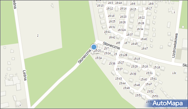 Łukęcin, Słoneczna, 15/33, mapa Łukęcin